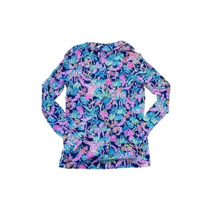 Lilly Pulitzer Oyster Bay Navy Seen And Herd PJ Knit Button Up Top | S thumbnail 2