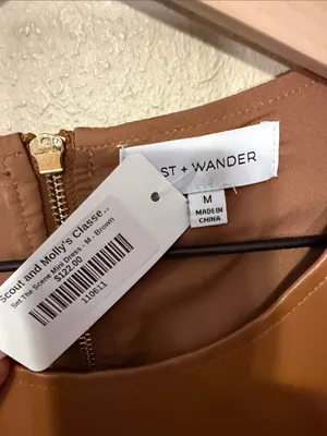 Lost + Wander Faux Leather Dress Size Medium NWT Set The Scene Mini Dress thumbnail 5