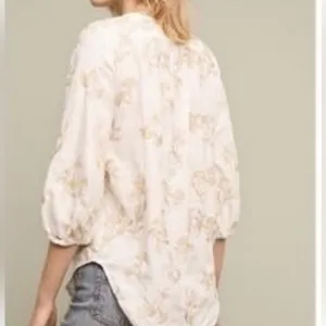 Anthropologie Floreat gold embroidered blouse size s thumbnail 7