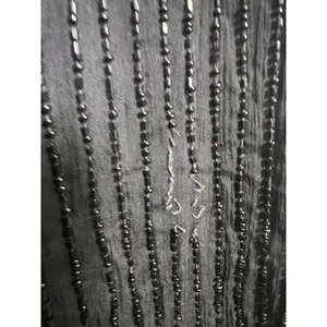 VTG SM Black Beaded Halter Neck Gown Silver Open Back Cage Detail Formal Dress thumbnail 5