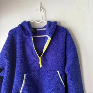 Wild Fable Womens Purple Fleece Sherpa Quarter Zip Hoodie‎ Top XXL Plus thumbnail 3