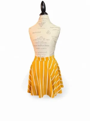 Yellow and White Striped A-Line Skirt Sz XL (Could also be worn as a top) thumbnail 2
