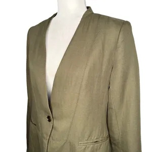 Alex Mill Janine Twill Blazer Army Olive Green Linen Blend Small Jacket $325 thumbnail 2