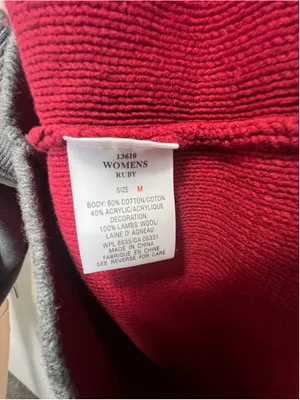 Woolrich Red Lambswool Christmas Pullover Sweater With Embroidered Snowflake thumbnail 7