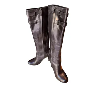 Cole Haan Poppy Bit Tall Black Leather Heeled Boots Size 6B NIB Classic Luxe NEW thumbnail 5