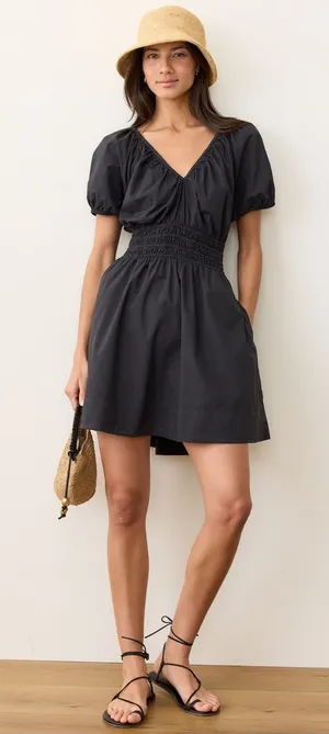 Marine Layer Emery‎ Poplin Mini Dress Black Size XL thumbnail 1