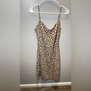 Abercrombie & Fitch NEW‎ Women's Leopard Slip Midi Dress Size Small thumbnail 3