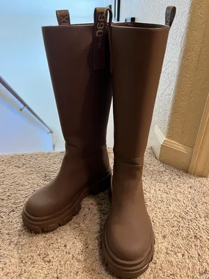 Steve Madden Macall Lug Sole Tall Brown Boots thumbnail 1