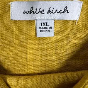 White Birch Tiered Ruffle Solid Camisole Top Mustard Boho Lace Trim Size 1XL thumbnail 7