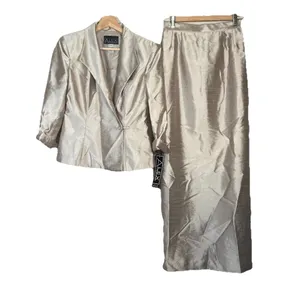 Alex Evenings Formal Suit Womens Size‎ 6 Champagne Shimmer Skirt Jacket Wedding thumbnail 2