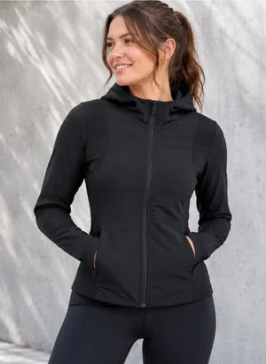 Lululemon Push Your Pace Jacket Size 6 Black Hiking -LW4BZFS BLK EUC thumbnail 1