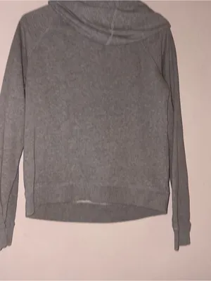 Nike Women's Light Gray Pullover Hoodie with Black Logo thumbnail 3