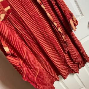 Freestyle Boho Red Striped Kimono Cardigan Open Front Duster Size 1X thumbnail 7
