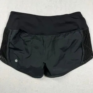 Lululemon Mesh Over Miles Short Black Size 6 3” Running Shorts thumbnail 2
