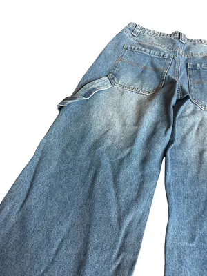 Edikted Wide Leg Jeans Medium Wash Denim Y2k Retro 2000s Cotton Size Small Women thumbnail 10