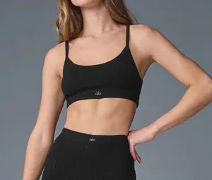 Alo Yoga Pointelle Sweater Be Mine Bra Bralette Black Small thumbnail 1