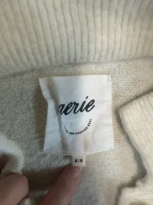 Aerie Cream Cozy Knit Shirt Jacket Button Front Women’s M thumbnail 5