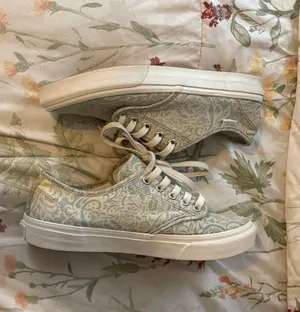 Vans Blue and White filigree Patterned Sneakers thumbnail 1