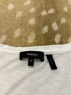 Theory White V-Neck Short Sleeve Tee Size Medium Modal Cotton Blend thumbnail 8