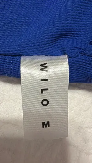 WILO Blue Sports Bra with Pastel Stripe Detail thumbnail 6
