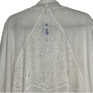 Free People White Crotchet/Lace Open Front Cardigan(Size Medium) thumbnail 5