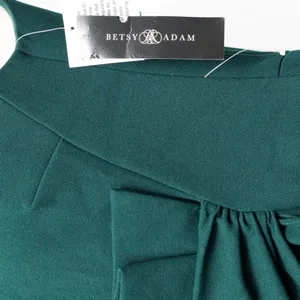 Betsy & Adam. Christine Scuba Crepe Ruffled‎ Bow Gown. thumbnail 14