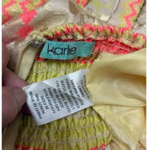 Karlie strapless dress with sweetheart neckline metallic pattern size medium thumbnail 9
