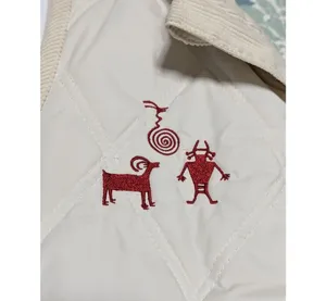 Carhartt Marlinton Vest Embroidered Puffer Cream Red Full Zip Womens Small Top thumbnail 6