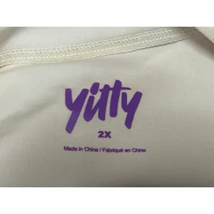 Yitty Cream White Crewneck Short Sleeve Cropped Graphic Tee T shirt Top Size 2XL thumbnail 3