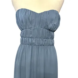 WAYF Talia Tiered Maxi Dress Strapless Smocked Stretchable Bodice Blue W M NWOT thumbnail 3