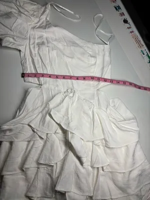 DO+BE Ivory One-Shoulder Ruffle Tiered Dress thumbnail 5