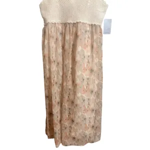 Stitchdrop Crochet Floral Maxi Dress Womens Size M Pink NWT Mixed Media Boho thumbnail 14