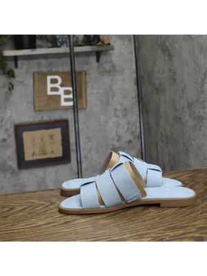 NWT Tommy Hilfiger Triple Strap Slide Open Toe Flat Sandals Light Denim Blue 7M thumbnail 14
