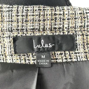Lulus Double Breasted Tweed Coat Womens Medium Wool Blend‎ Brown Plaid Academia thumbnail 4