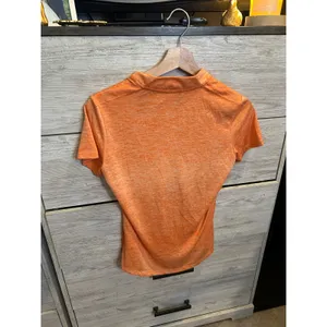 Adidas Golf Women XS Orange Heathered Short Sleeve Mandarin Polo Shirt NWT thumbnail 6