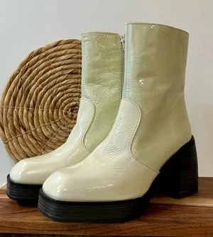 Free People Ruby Shine Platform Boot in White Size 38.5 thumbnail 1