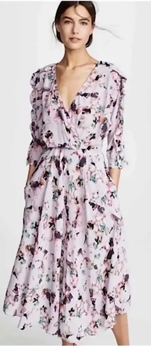 IRO Liky Floral Ruffle Midi Dress thumbnail 1