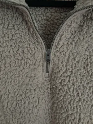 Abercrombie & Fitch Soft AF Sherpa Quarter Zip Faux Sherpa Fleece Jacket Size XS thumbnail 4
