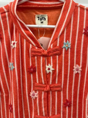 Tach Almudena Terry Cloth Mini Dress Orange Womens Size Medium thumbnail 8