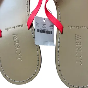 J. Crew leather Thong Sandals Neon pink Sz 6 FINAL PRICE thumbnail 7
