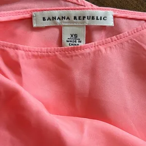 Banana Republic Silk Ruffle Cami Tank Top Coral Pink XS‎ Adjustable Y2K Casual thumbnail 4