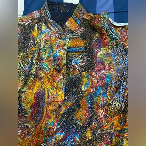 Ankara Print Colorful Abstract Blazer Yellow Size L thumbnail 7