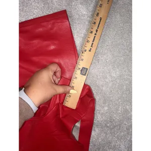 Alice + Olivia Red Vegan Leather Shorts Red SIZE 10 thumbnail 9