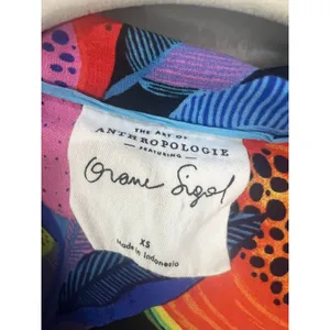 Anthropologie Orane Sigal Shirt Womens XS Multicolor Great Tropical Fruit Print thumbnail 2
