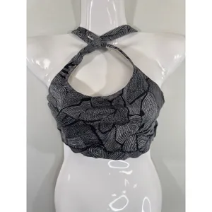 Lululemon Free To‎ Be Wild Sports Bra Black White Geometric Strappy Size 4 thumbnail 2