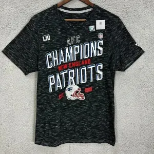 NFL New England Patriots shirt mens small‎ gray AFC champions superbowl trophy thumbnail 1