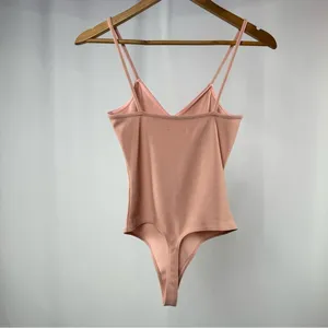 Lovers + Friends V Neck Thong Bodysuit in Pink Size‎ Extra Small thumbnail 4