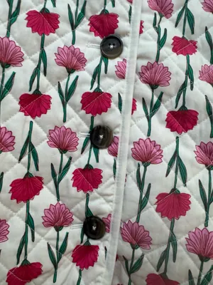 J. Crew Quilted Floral Button Front  Jacket size 6 thumbnail 2