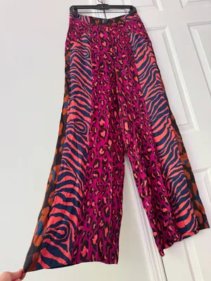Lowry Farm Pants Farm Rio Mixed Print Wide-Leg Pants, Size S thumbnail 9