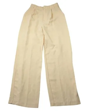 Zara Size 26 Cream High Waisted Wide Leg Pleated Trousers‎ Contemporary Chic thumbnail 1